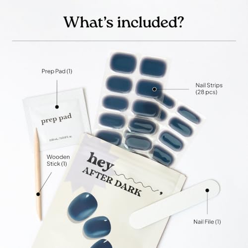Semi Cured Gel Nail Strips - After Dark Navy Nail Wraps, Easy Sun & UV Cure