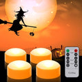7LinRay 4 Pack Pumpkin Lights with Remote - Orange LED Jack-O-Lanterns