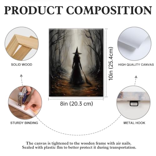 Gothic Witch Halloween Wall Art - Dark Moody Halloween Wall Decor - Art-4