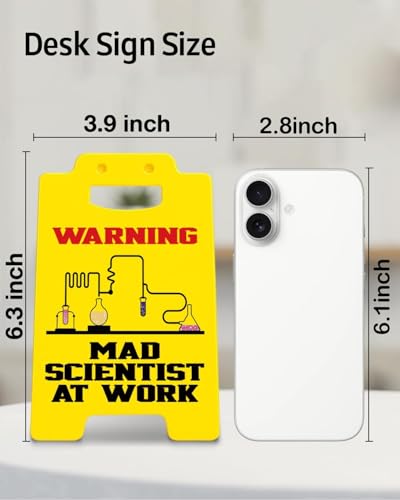 Funny Mad Scientist Warning Sign - Halloween Science Lab Decor - Color B