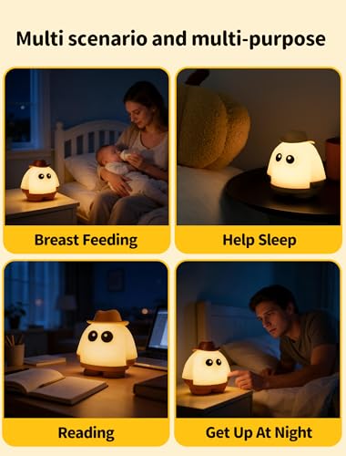 Halloween Ghost Night Light Dimmable Ghost Lamp for Spooky Decor - Yellow Variation