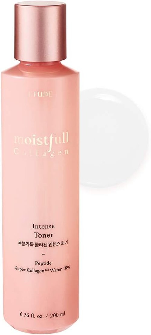 ETUDE Moistfull Collagen Facial Toner 200ml - Hydrating Korean Skin Care with Low-Molecular Peptides for All Skin Types