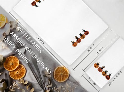 Halloween Ghost Cat Pumpkin Kitchen Towels - Pumpkin Cats Variation, 16x24 Inches