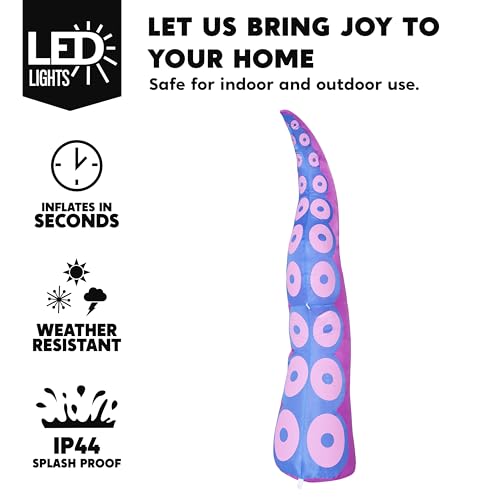 Halloween Inflatable Octopus Tentacle Decor with LEDs - Outdoor Yard & Garden