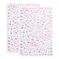 Self-Adhesive Face Costume Gems Set - Pink & White, 650 Pieces for Halloween & Festivals