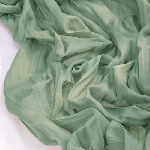 Sage Green Cheesecloth Table Runner 10ft x 15pcs Fall Boho Wedding Decor