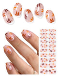 AutyaMee Fall Maple Leaf Semi Cured Gel Nail Strips - 20 Pcs Long-Lasting Nail Wraps