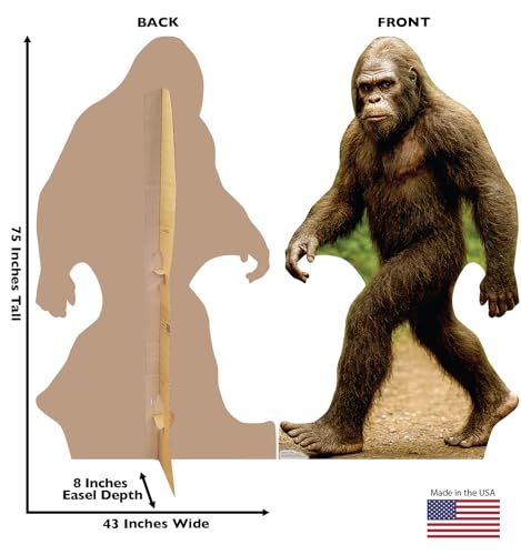 Bigfoot Walking Cardboard Cutout - Life-Size Standee for Parties & Events - 75" Tall - Reusable Decor