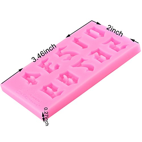 Gothic Letter Number Silicone Mold Set of 6 - Cake Decorating & Craft Molds