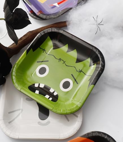 Halloween Disposable Paper Plates Set - 48 Count, 9-Inch Party Dinnerware