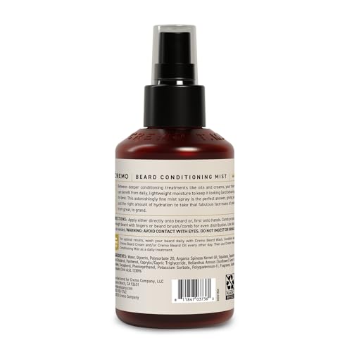 Cremo Original Leave-In Daily Beard Conditioning Mist - For Soft-Feeling and Healthy-Looking Facial Hair, 6 Fl Oz