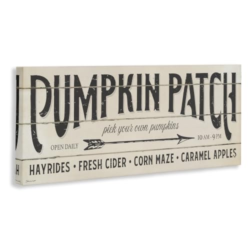 Unframed Canvas Wall Art - Pumpkin Patch Fall Halloween Decor 24x10 Inches