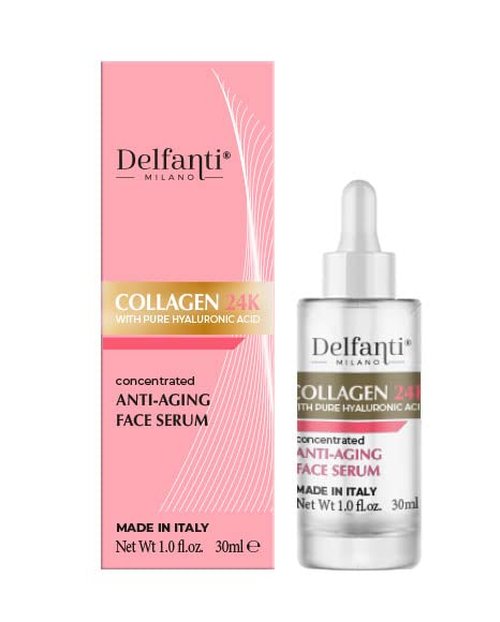 Delfanti Milano • COLLAGEN 24K with pure HYALURONIC Acid • Concentrated Anti-Aging Face Serum • Made in Italy