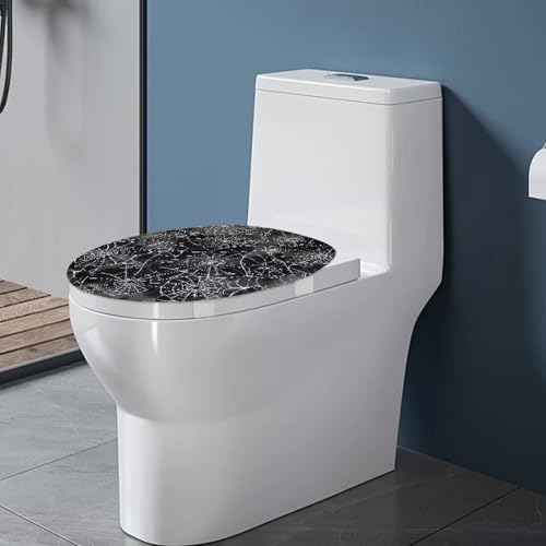 Spider Web Toilet Seat Cover Halloween Bathroom Decor - Elastic Fit, Machine Washable
