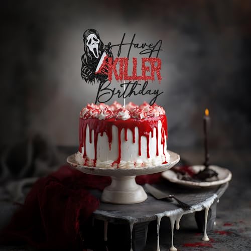 Halloween Zombie Vampire Cake Topper - Glitter Birthday Party Decorations