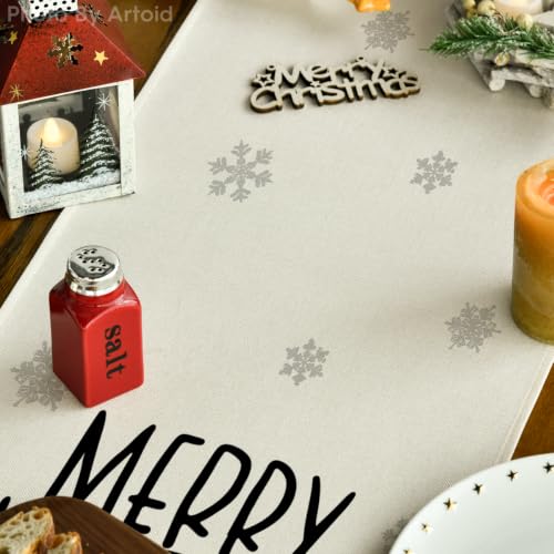 Artoid Mode Beige Christmas Table Runner 13 x 72 Inches for Holiday & Party Decor