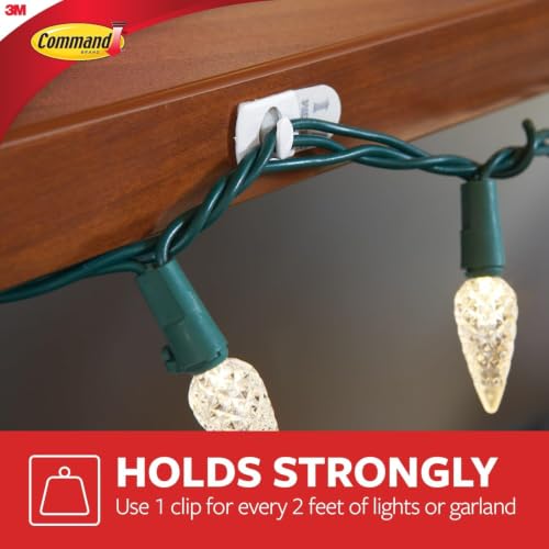 40 Pack Command Decorating Clips with Adhesive Strips for Damage-Free Wall Hanging - Clear, Small Wall Clips for Lights & Cables, Variation of THIS listing