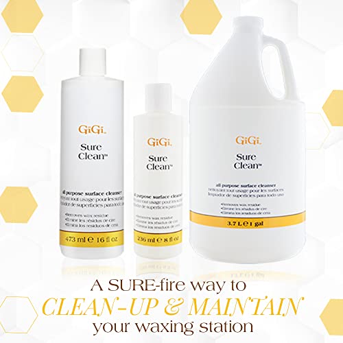 GIGI Sure Clean Wax Remover - 8 Fl Oz All-Purpose Surface Cleaner for Wax Residue
