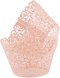 Pink Lace Hollow Out Cupcake Wrappers 50pcs for Wedding & Party Decorations