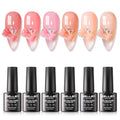 GELLEN Nude Pink Jelly Gel Nail Polish Set - Second Skin 6 Colors
