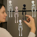 Halloween 3D Printed Skeleton Magnet Set - Style 4, Luminous Green & Blue, Poseable Fridge Magnets, 7-Inch, 5 Pieces