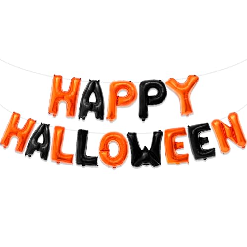 Halloween Balloon Banner Set - 16 Inch Reusable Foil Decorations for Parties