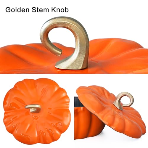 Orange Pumpkin Dutch Oven Pot 3.8 Qt Enameled Cast Iron Halloween Decor