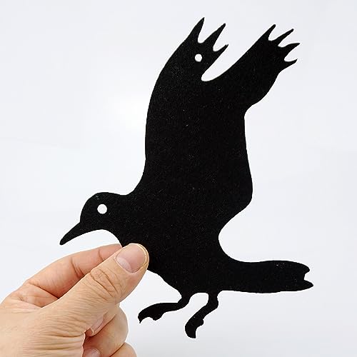 Halloween Hanging Crow Decorations Felt Bird Ornaments for Indoor Outdoor DIY Decor - 24 pcs