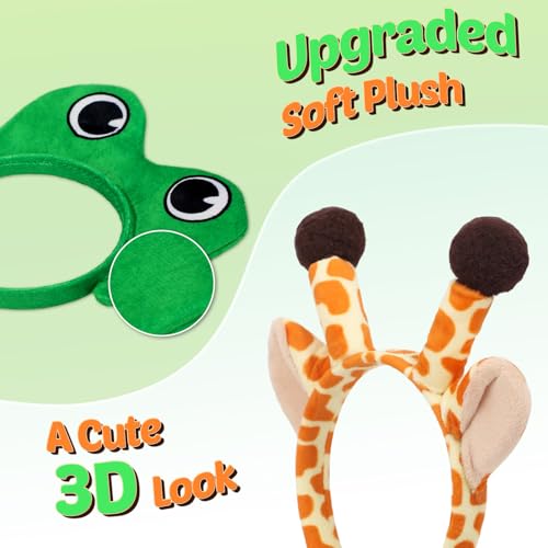 Kids & Adult Jungle Animal Ears Headbands with Lights - 12 Pack