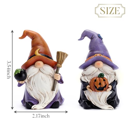 Halloween Gnome Decorations Indoor Set - Cute Witch Hats Pumpkins & Frogs