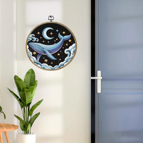 Whale Shark Wall Art Canvas - Moon Framed Ocean Decor for Home & Office - Whale 0575
