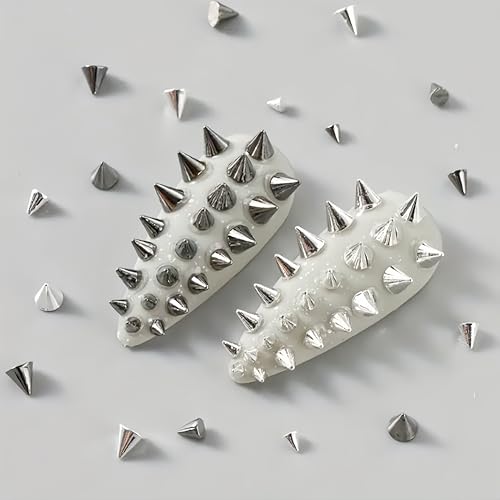 Silver Punk Bullet Rivet Nail Charms 12-Grid 3D Alloy Nail Art Decorations