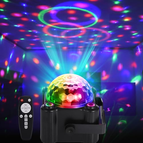 Sound Activated LED Disco Ball Light with Remote, 6 Colors for Parties & Events