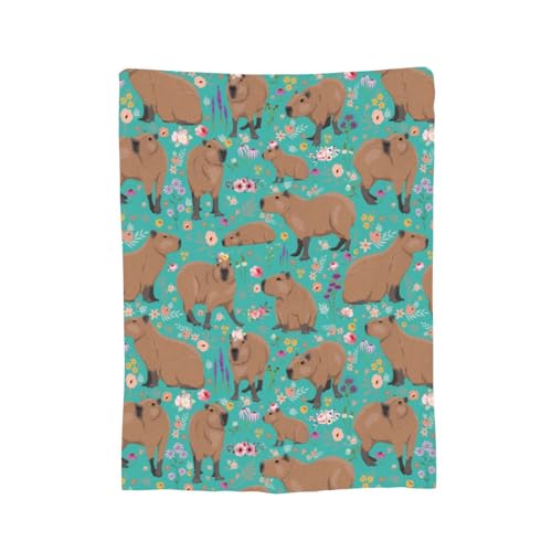 Capybara Plush Blanket 60x50 Inches for Capybara Lovers - Gift for Kids and Adults - Variation of Capybara 2