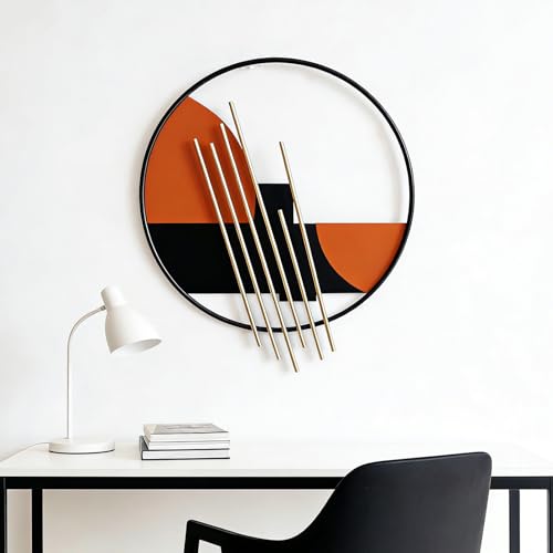 Large 3D Metal Wall Decor - Geometric Circular Wall Sculpture for Bedroom Living Room - 22.4"H x 19.7"W - Modern Luxury Wall Art - Variation of THIS listing
