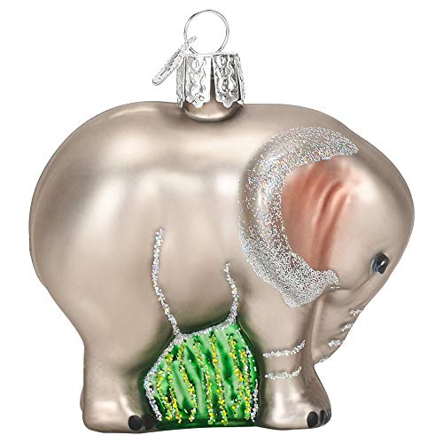 Baby Elephant Glass Blown Christmas Ornament - Handcrafted Holiday Decor