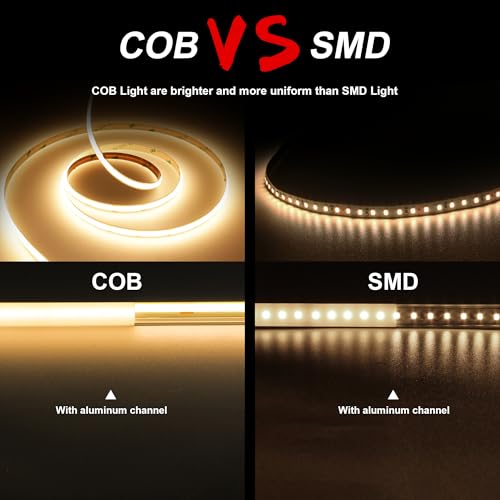 3000K COB LED Strip Light 32.8ft Dimmable Warm White Flexible Tape - AUZIWE