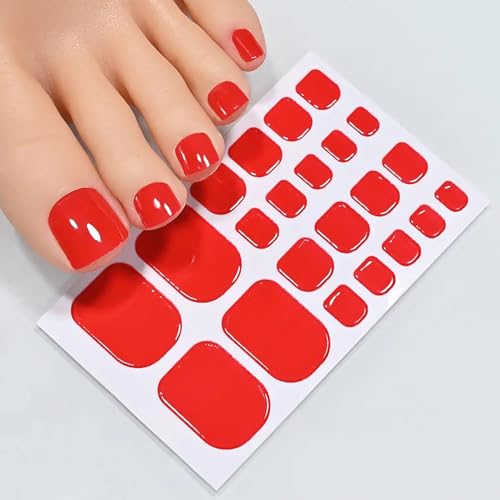 DANNEASY Toe Nail Stickers Kit 7 - 20 Sheets Solid Color Nail Wraps for Women