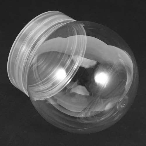 Snow Globe Kit with Screw-Off Caps and Fake Snow - 10 Pcs, 7.30x6.70x6.70cm - Clear Plastic Ornaments for Holiday Crafts