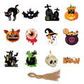 Halloween Tree Ornaments Set - Scary Pumpkins, Ghosts, Skulls & Bats for Party Decor