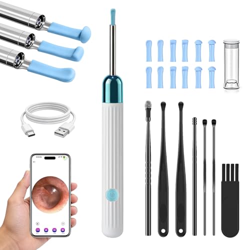 Ear Wax Removal Camera Tool with 1080P HD & 6 LED Lights - White