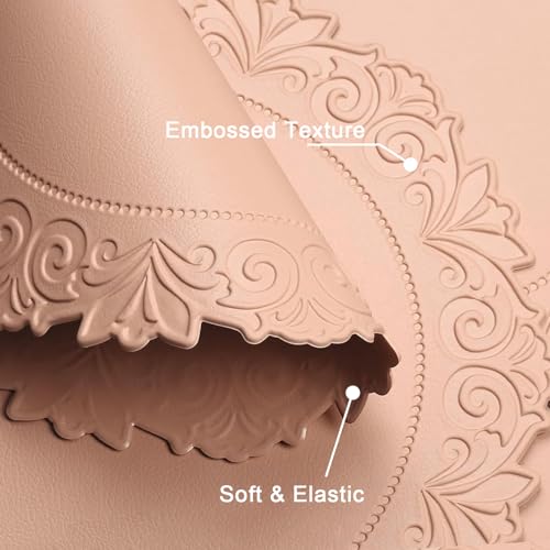 Pink Faux Leather Placemats Set of 6 - Modern Table Protectors