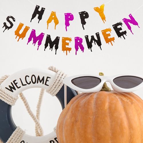 Summerween Banner - Halloween Summer Party Decorations for Spooky Celebrations