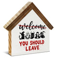 Halloween Ghost Wooden House Sign - Spooky Table Decor with Variation Sign-11