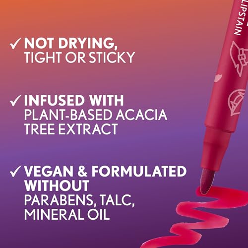 Transfer-Proof Lip Stain Pen - Satin Finish, Vegan & Limited Edition Shades
