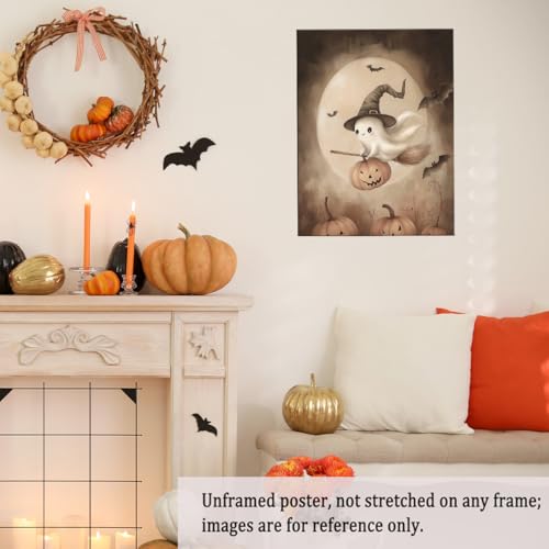 Pastel Witchcore Halloween Wall Art - Unframed 12x16in Nursery Decor