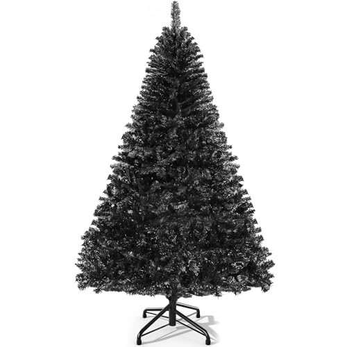 Black Artificial Christmas Tree 6ft with 818 Tips - Holiday Decor