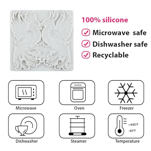 Phoenix Silicone Mold for Cake Decorating Chocolate Fondant - Style P
