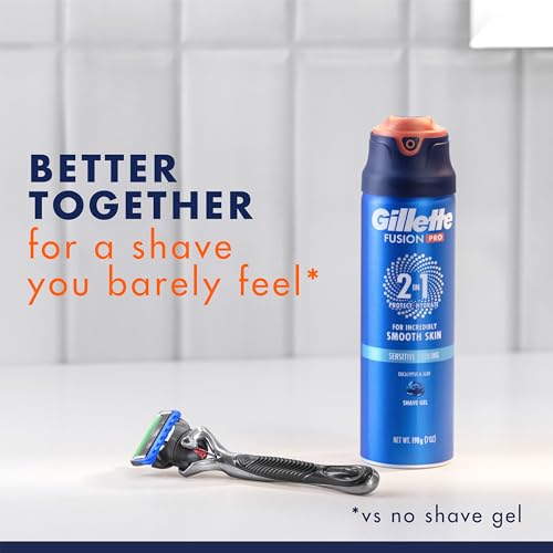 Gillette PRO Shaving Gel for Men 7oz - Sensitive & Cooling Facial Shave Cream