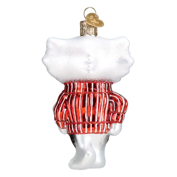 Wisconsin Bucky Glass Blown Ornament - Handcrafted Holiday Decoration, University Collection